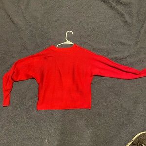 Red cropped sweater